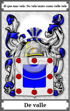 De valle Family Crest Download (JPG)  Book Plated - 150 DPI
